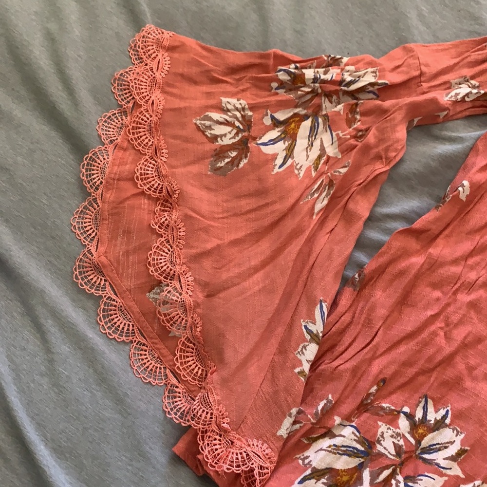 Free people wanderer mini boho dress preowned S - Picture 4 of 12